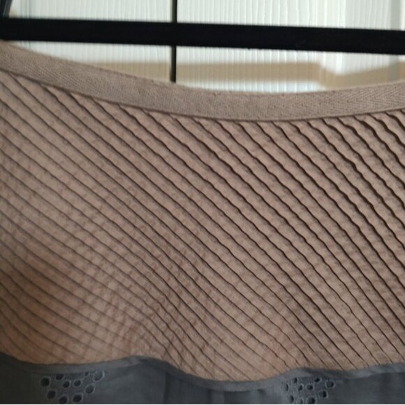 Catherine Malandrino textured neutral quilted pencil skirt 0 - Picture 5 of 8
